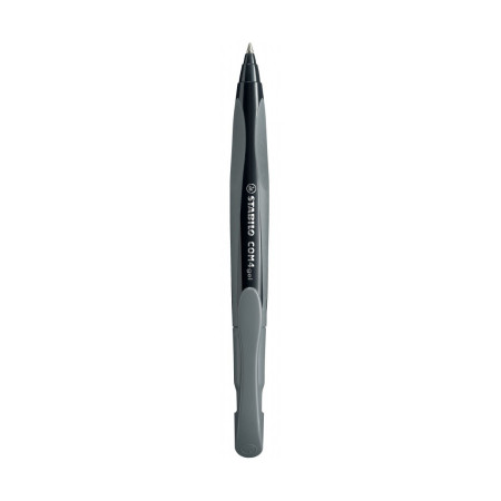 Гелевая ручка автоматическая Stabilo Com4gel, 0.5 мм, черная