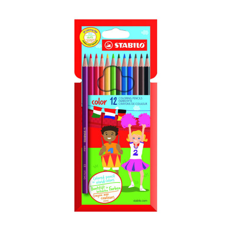 Набор цветных карандашей, 10 базовых и 2 флуоресцентных