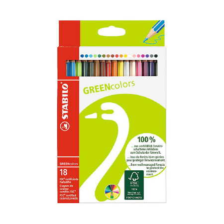 Набор цветных карандашей Stabilo Greencolors, 18 цветов