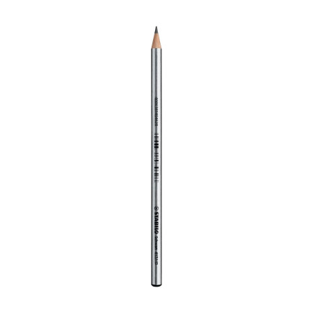 Чернографитный карандаш Stabilo Schwan 417 HВ, серебряный корпус